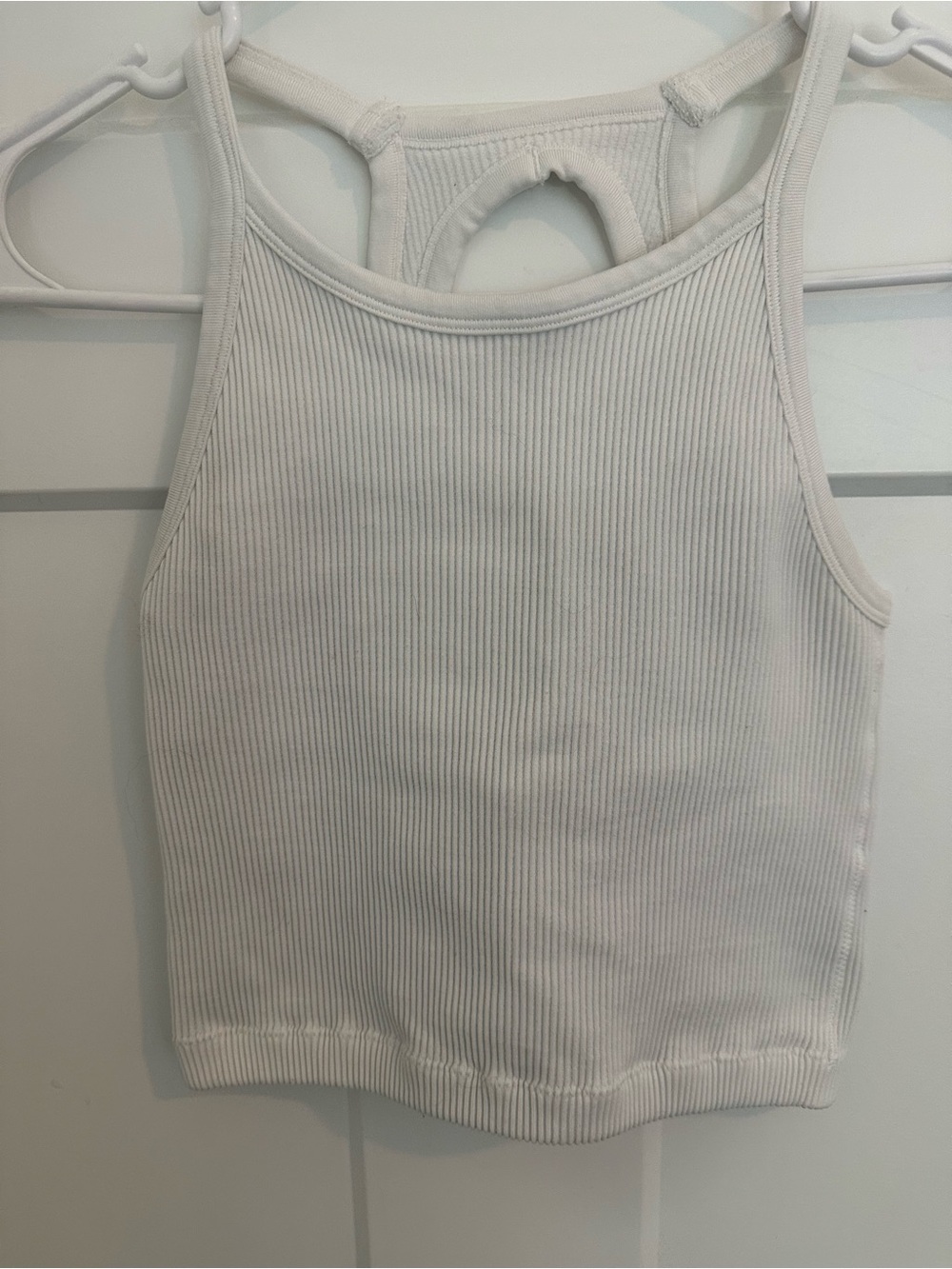 Vitality White Ribbed Tank Top